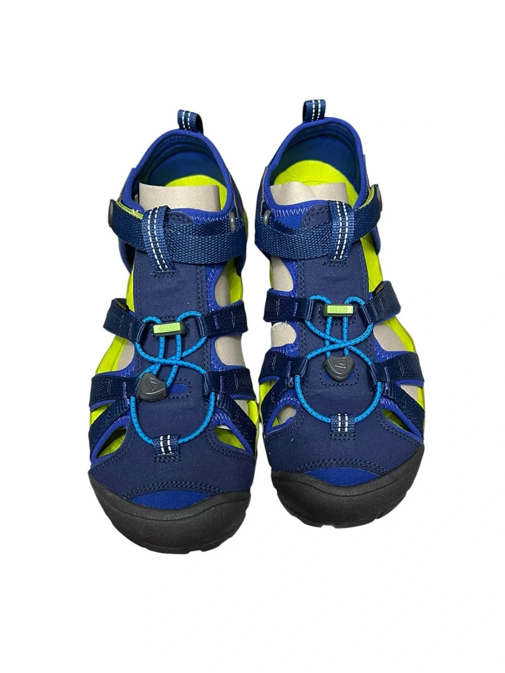 🌻Like New KEEN Seacamp II CNX Water Sandals Blue/Green Big Kid Size 7